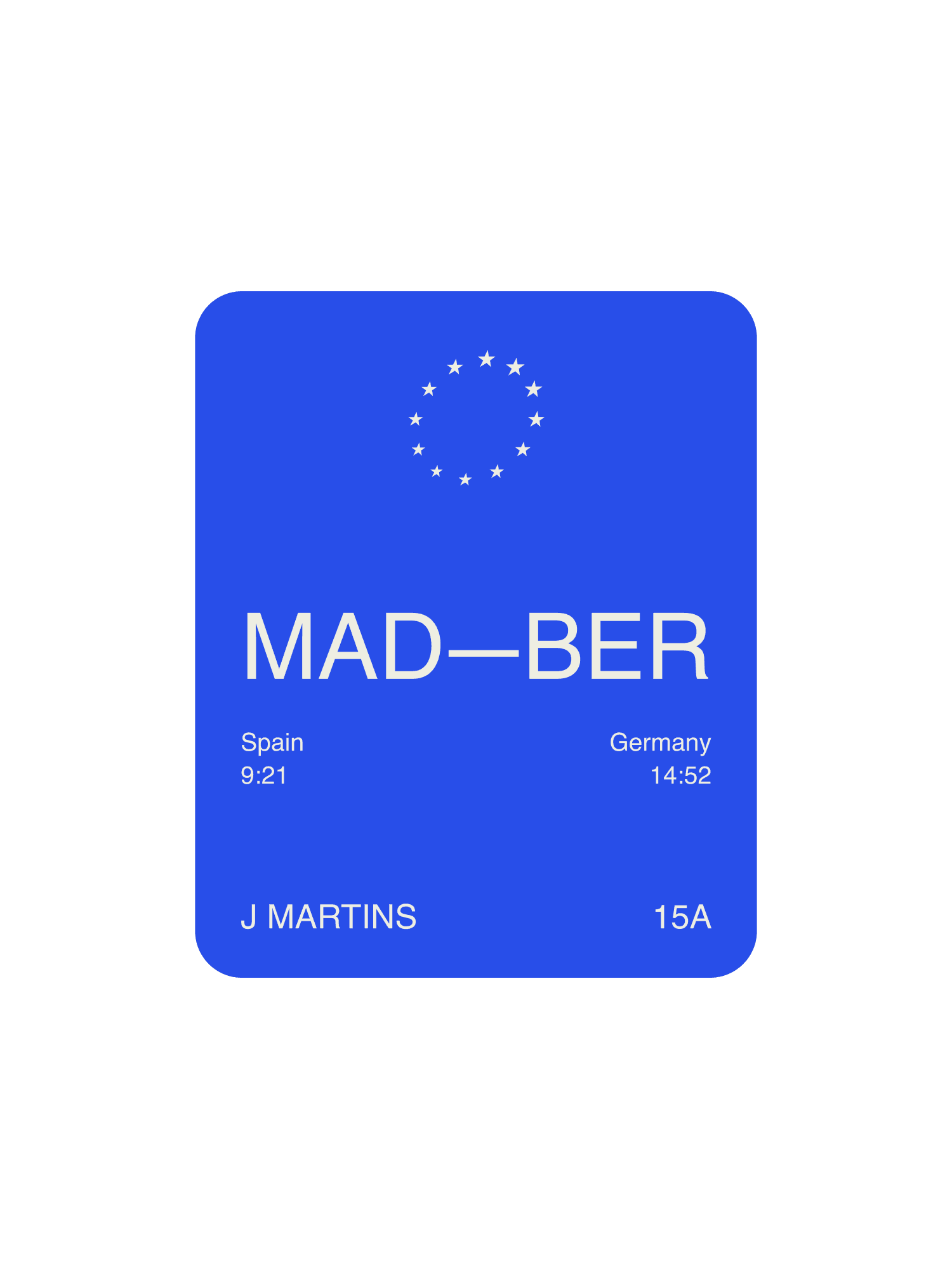 Ticket example, MAD-BER, blue with starline logo 