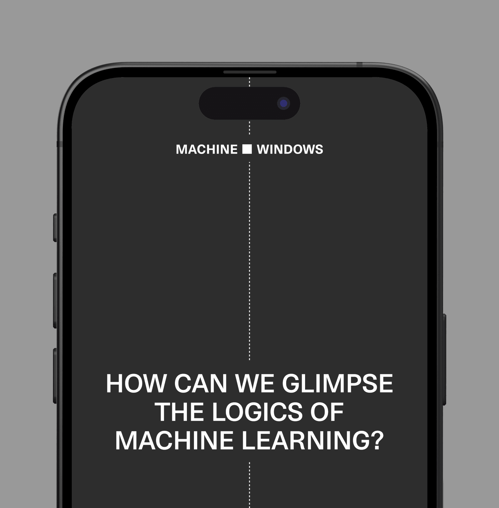 Top of a phone screen showing the question "How can we glimpse the logic of Machine Learning?"