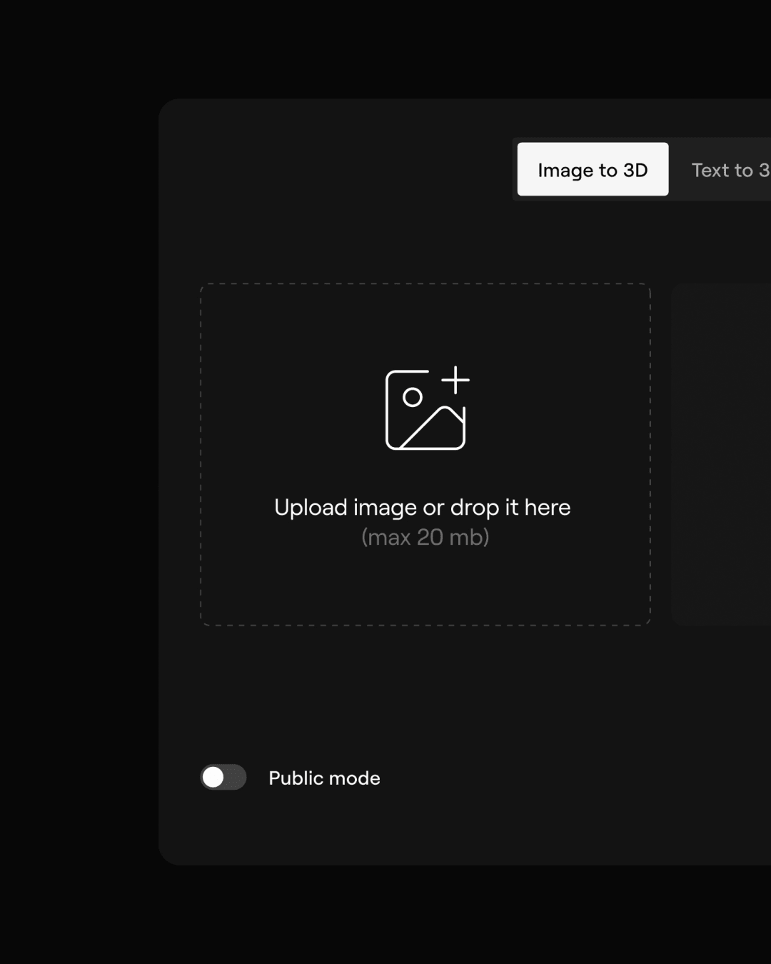 An image of a user interface where the user has the option to upload an image.