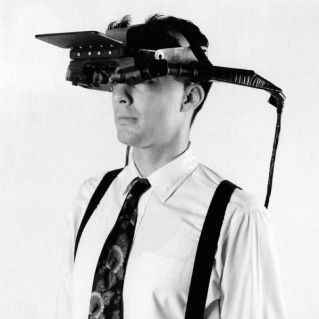 The first augmented reality head mounted system, developed by Ivan Sutherland